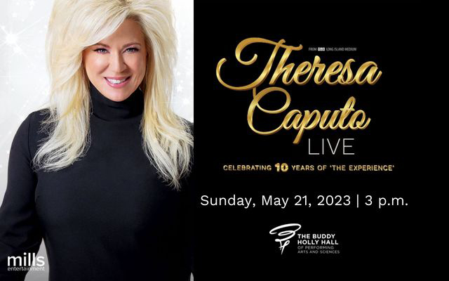 <h1 class="tribe-events-single-event-title">Theresa Caputo Live! The Experience Comes to The Buddy Holly Hall May 21st</h1>