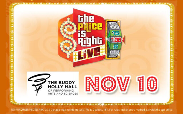 The Price is Right Live November 10th at Buddy Holly Hall